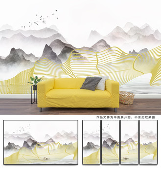 水墨遠(yuǎn)山