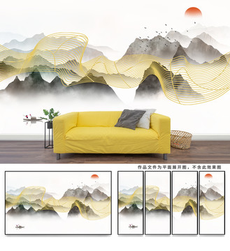 水墨遠(yuǎn)山