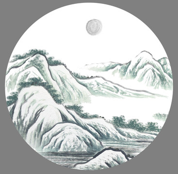 水墨山水画