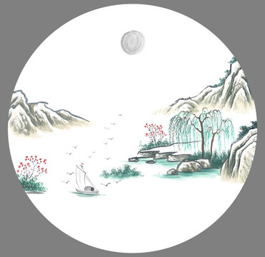 水墨山水畫的
