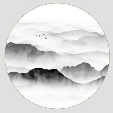 新中式水墨山水裝飾畫