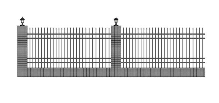 围墙栅栏护栏矢量素材
