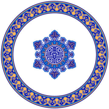 中國(guó)風(fēng)傳統(tǒng)矢量圓