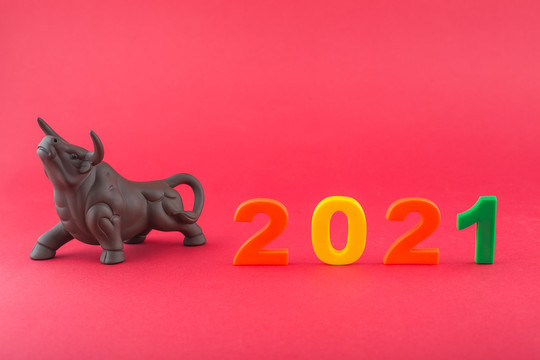 2021年牛年紅色新年素材插圖