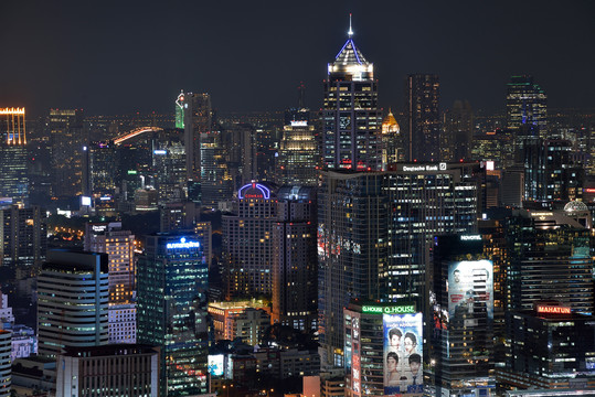 泰国曼谷城市建筑风光夜景