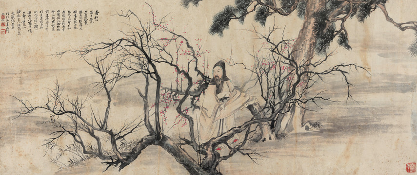 張善孖賞梅圖