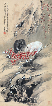 張善孖雙熊圖