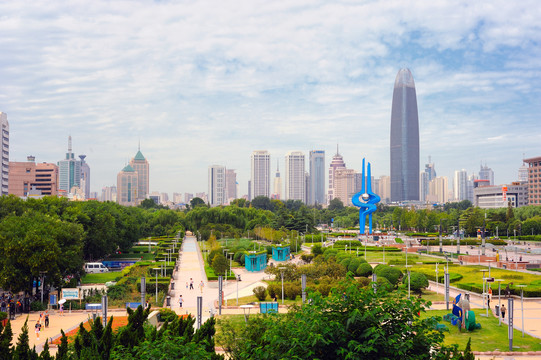 济南泉城广场全景风光图