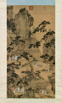 仇英臨宋人西園雅集圖