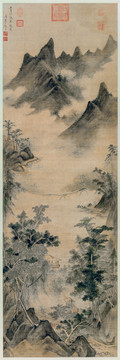 趙左寒江草閣圖