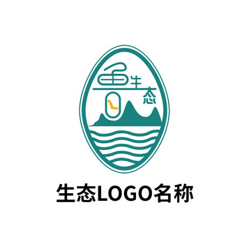 生态环境山水LOGO标志