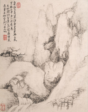 戴本孝立軸山水畫(huà)
