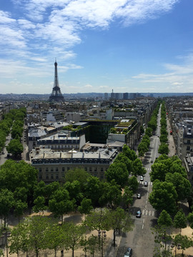 俯瞰巴黎全景埃菲尔铁塔