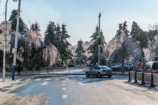 长春城区街道冬季景观