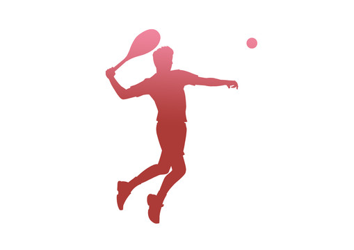 手繪人物剪影男子網(wǎng)球運(yùn)動(dòng)插畫(huà)