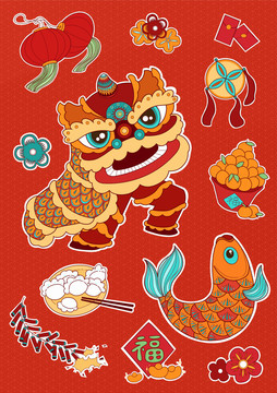 春節(jié)貼紙