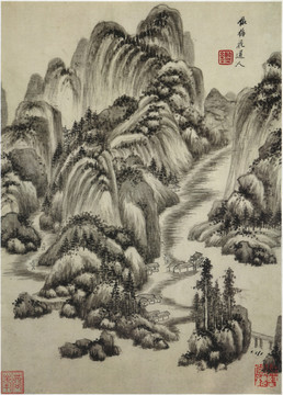 王鑒云山鋒頂圖