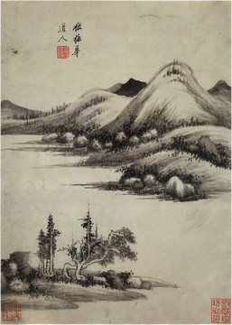 王鑒孤島鳳山圖