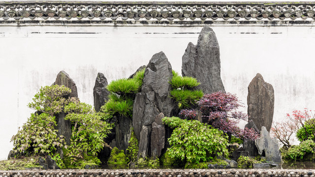 棠樾鲍家花园山石盆景