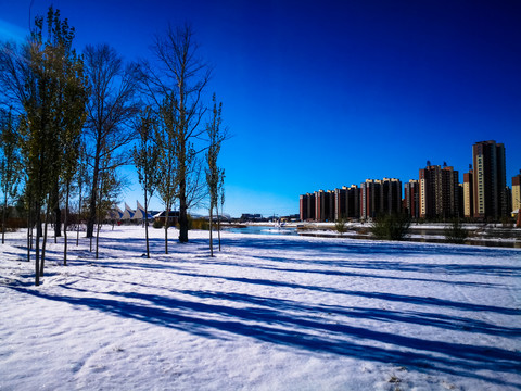 冬季地雪楼盘