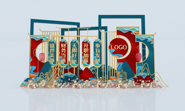 國(guó)潮美陳拍照小景