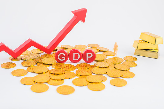 微距拍摄国内生产总值GDP概念
