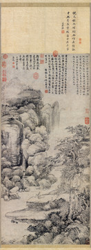 倪瓚與王蒙合作山水圖