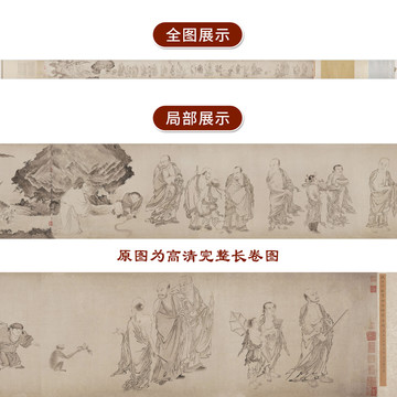 仇英仇十洲臨貫休白描羅漢圖