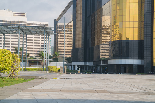 中国澳门城市建筑天际线和街景