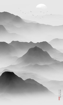意境空靈山水畫