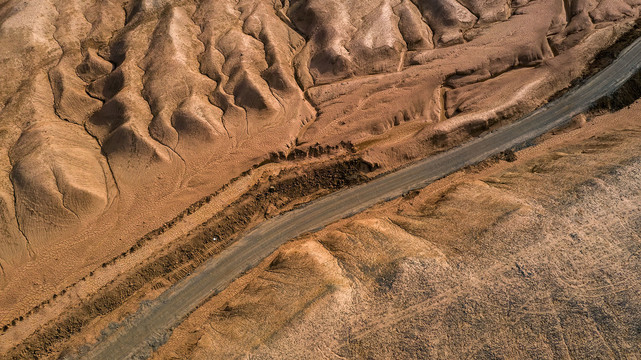 鸟瞰火焰山道路