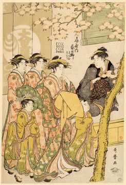 喜多川歌麿風(fēng)俗女子受訓(xùn)