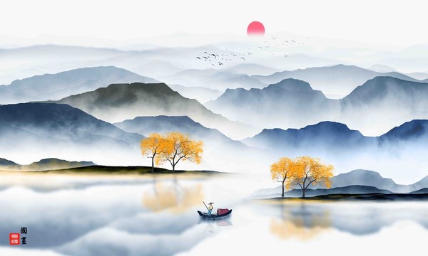 山水背景