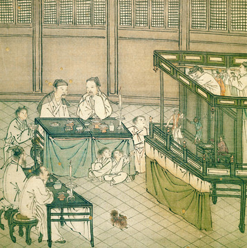 戴文進觀戲圖