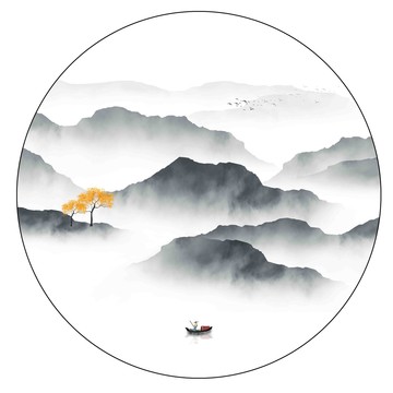 抽象山水装饰画