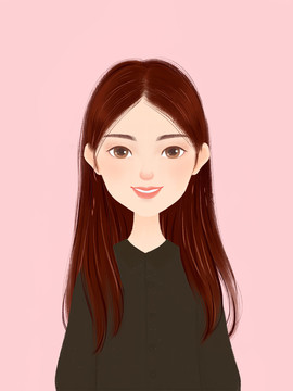 手繪卡通女孩