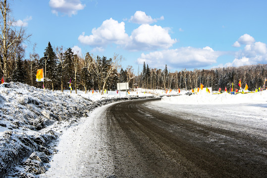 冬季森林公路