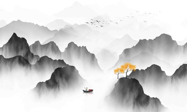 意境水墨山水裝飾畫