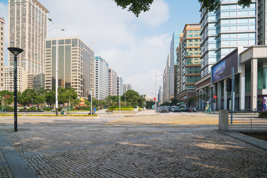 澳门现代建筑和街景和城市广场