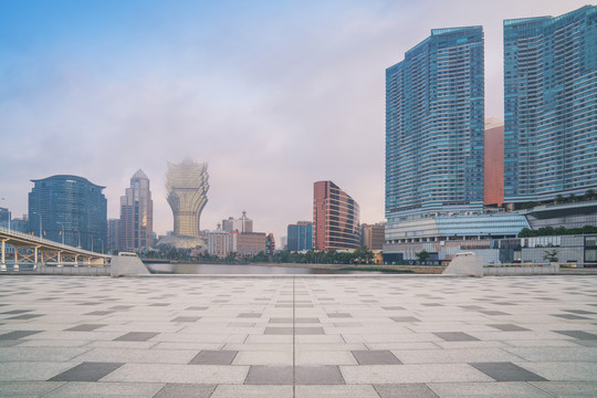 澳门现代建筑和街景和城市广场