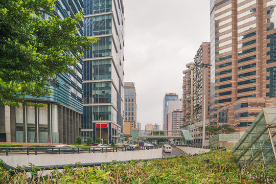 澳门现代建筑天际线和城市街景