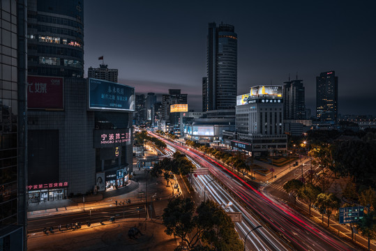 宁波三江口夜景风光