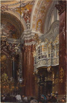 门采尔欧洲教堂油画