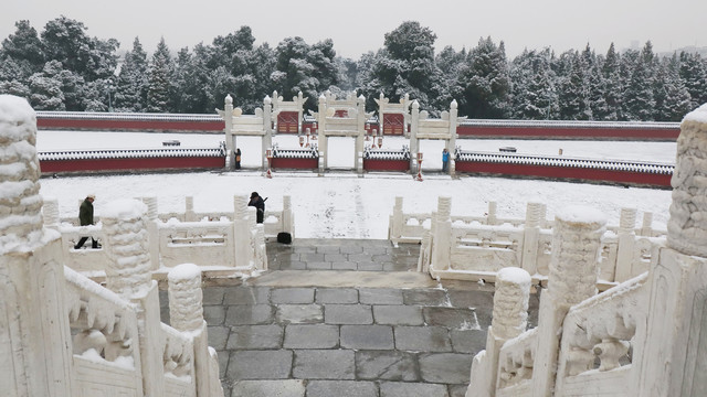 北京天坛公园雪景