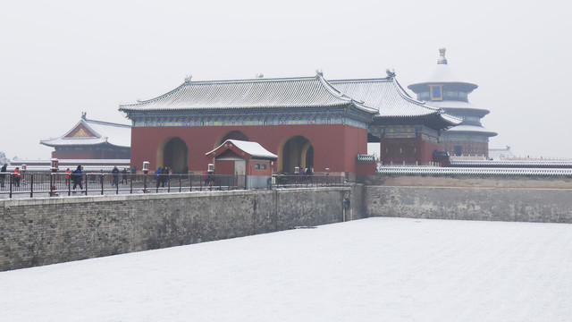 北京天坛公园雪景