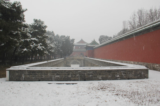 北京天坛公园雪景