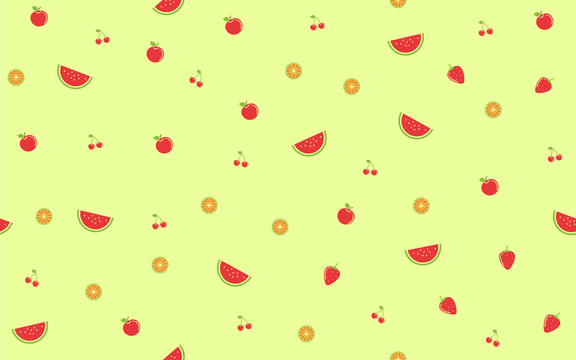 西瓜水果无缝图案