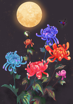 手繪菊花
