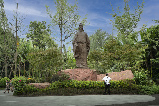 成都浣花溪杜甫塑像