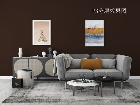 ps分層現(xiàn)代輕奢客廳效果圖設(shè)計(jì)
